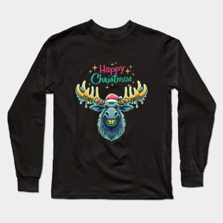 Merry Christmoose Moose Christmas 2024 Long Sleeve T-Shirt